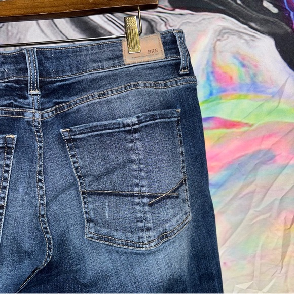 BKE Dark Blue Distressed Skinny Jeans 31 - Picture 7 of 9